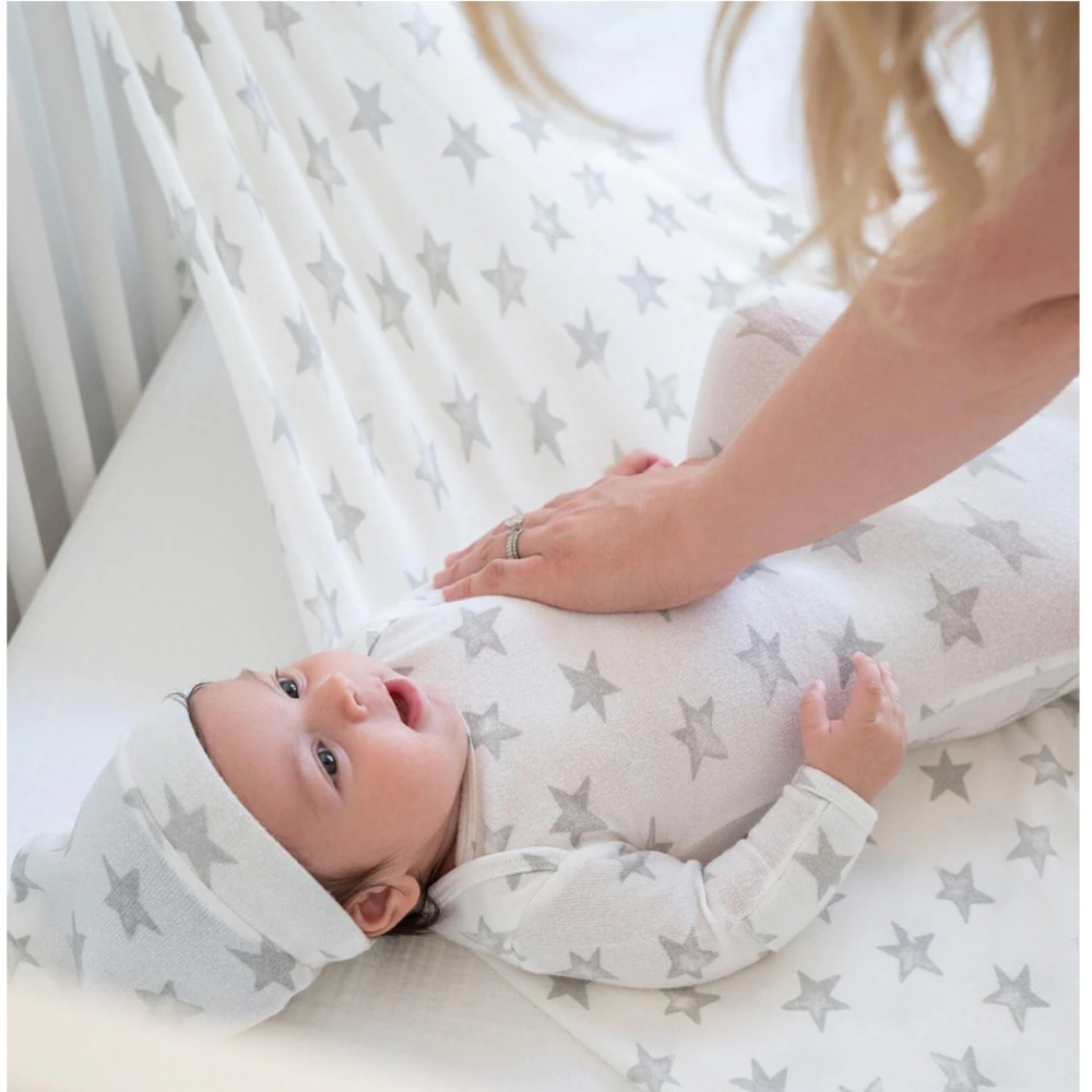 NWOT Baby Swaddle Set with Gray Stars